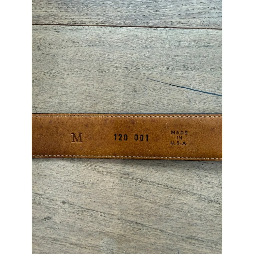 Carelen Designs Black Croc Embossed Leather Belt‎ Silver Buckle Made in USA Sz M